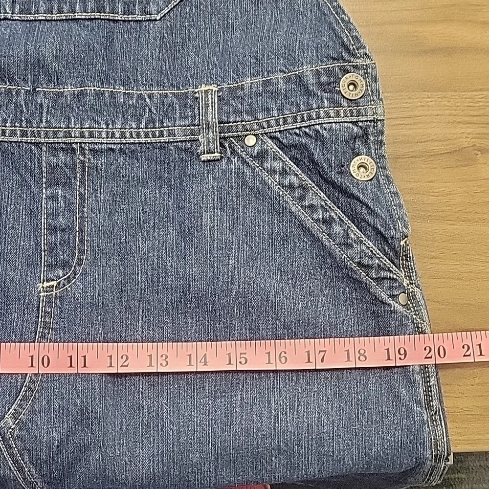 Tommy Hilfiger-Vintage 90s Denim Jean Skirt overalls-Size 8 - Picture 15 of 17